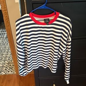 NWOT; Striped women’s Shirt - Navy and White sz M